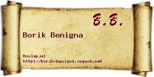 Borik Benigna névjegykártya